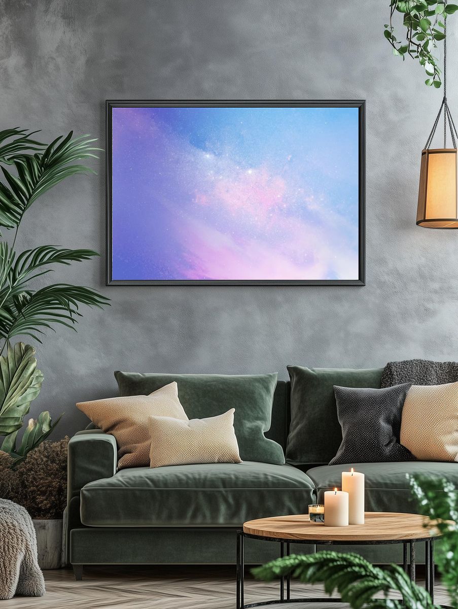 Pastel galaxy patterned background illustration. — room view 4