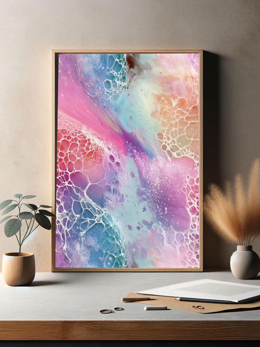 Pastel Fluid Abstract Poster. — room view 2