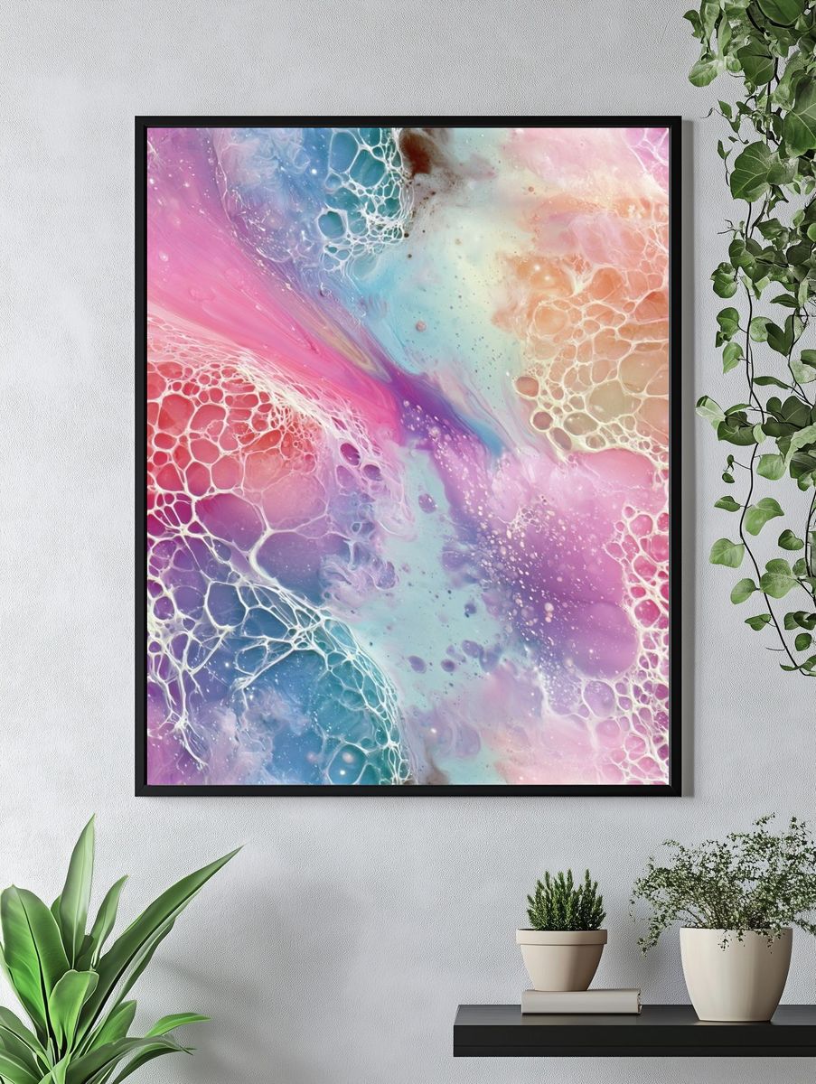 Pastel Fluid Abstract Poster. — room view 4