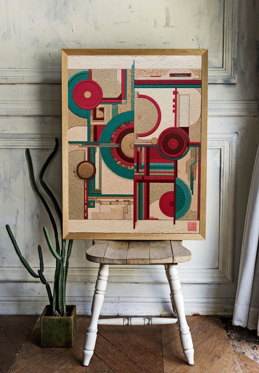 Geometric Circles Abstract Poster. — room view 1