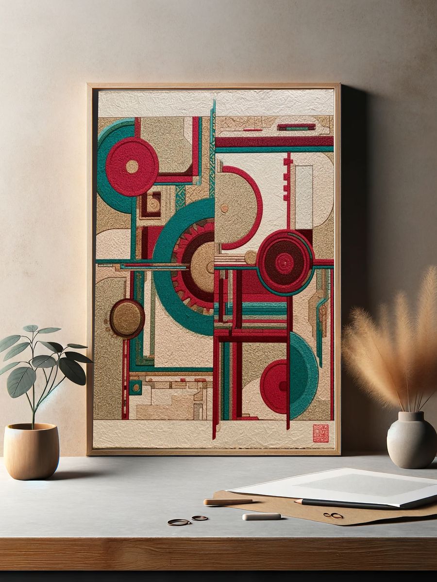 Geometric Circles Abstract Poster. — room view 2
