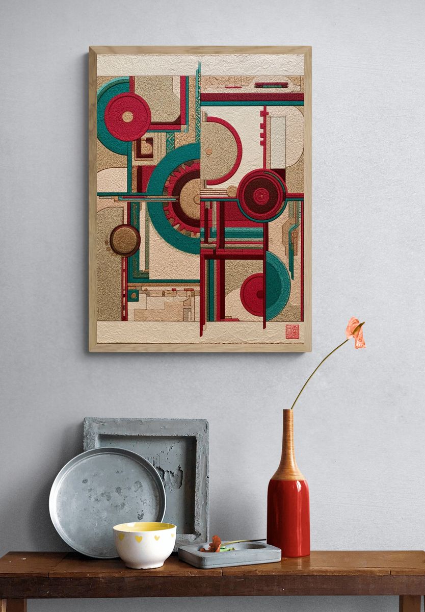 Geometric Circles Abstract Poster. — room view 3