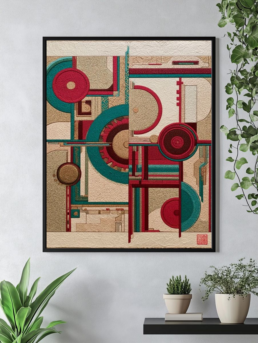 Geometric Circles Abstract Poster. — room view 4