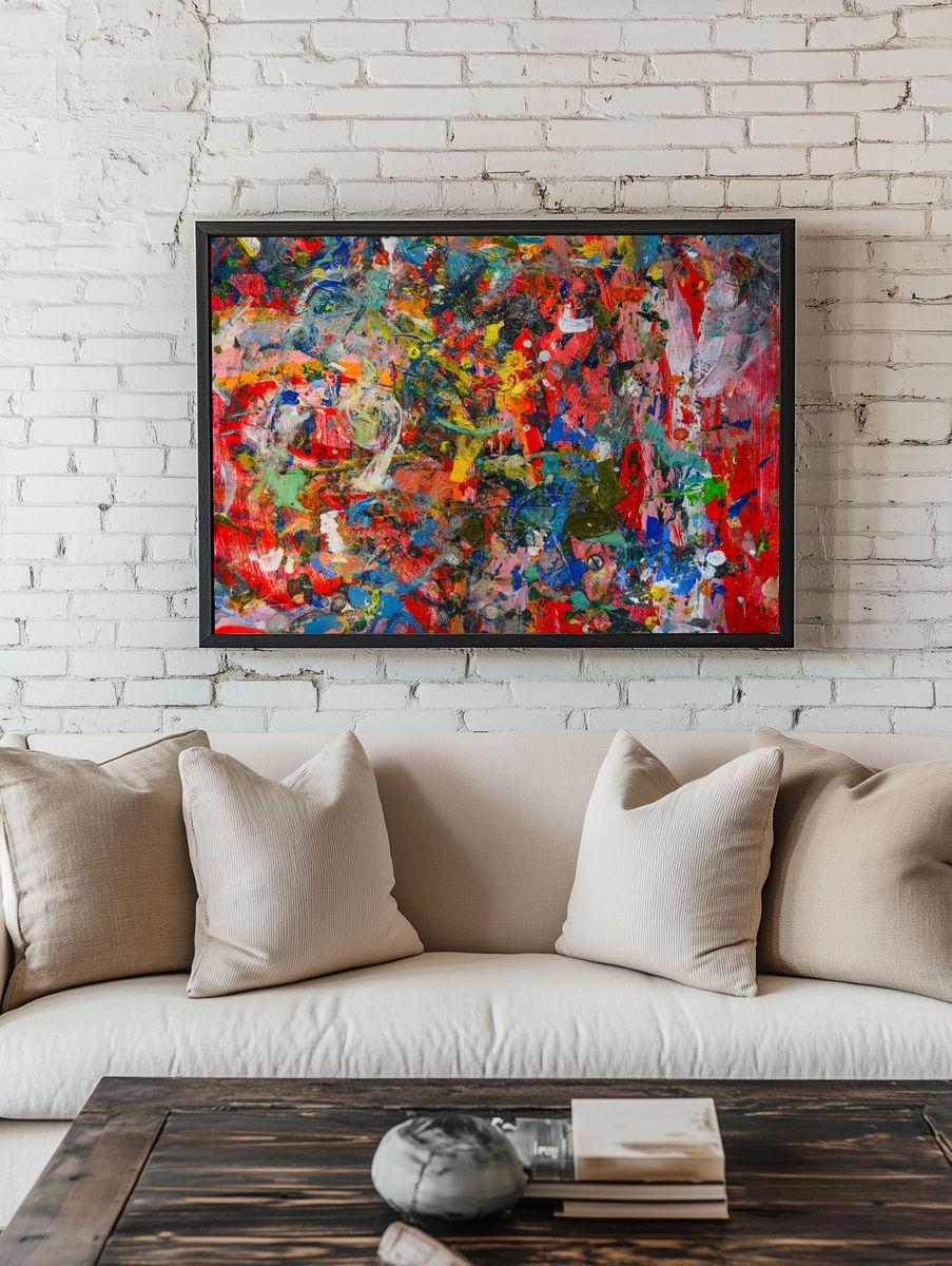 Free bold abstract painting background room preview