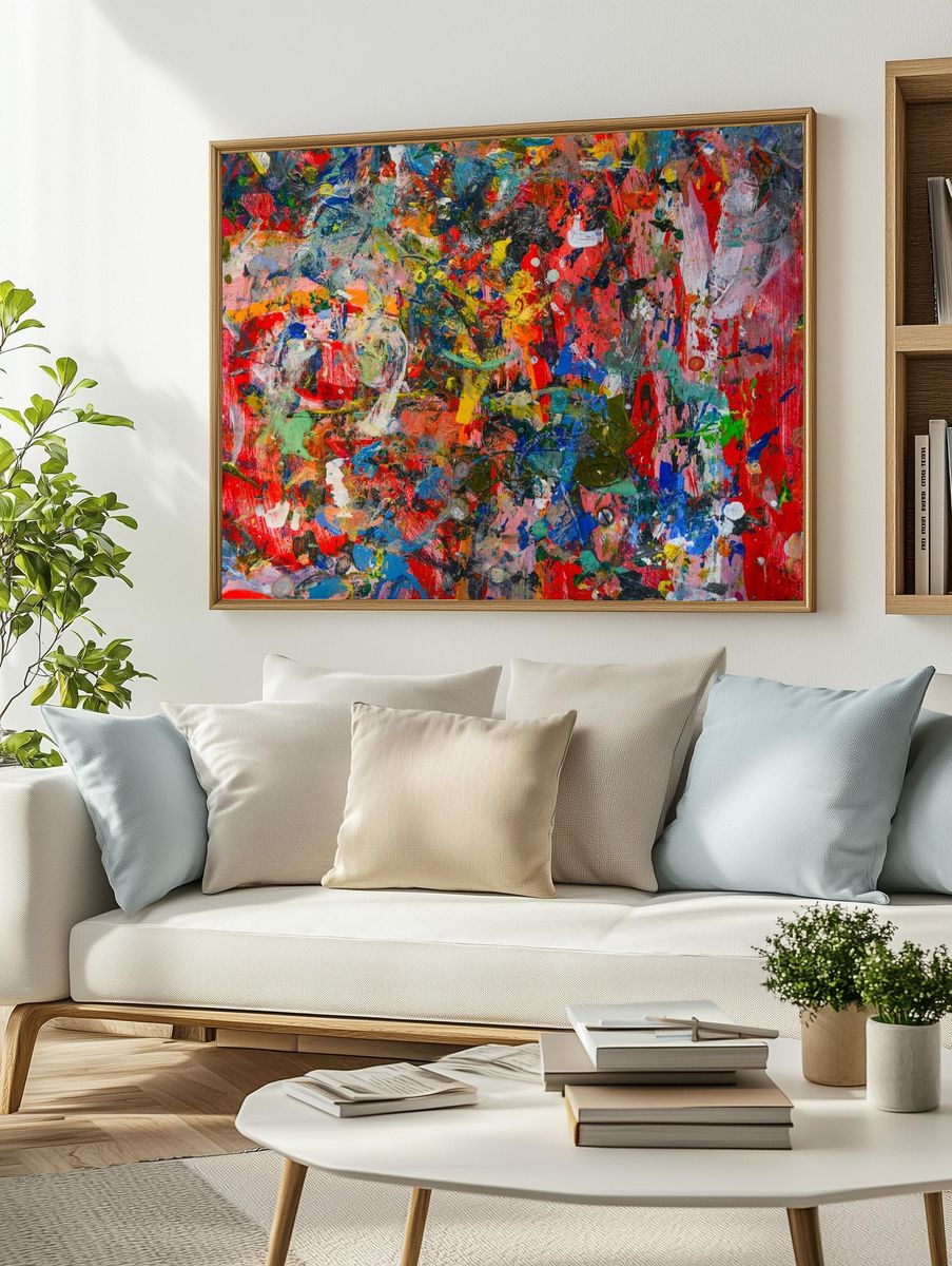 Free bold abstract painting background. — room view 2