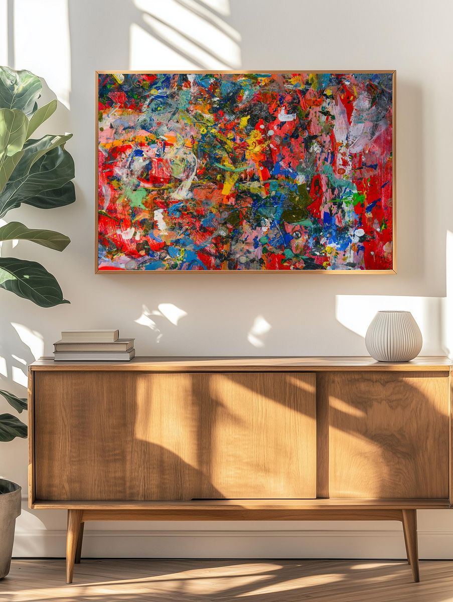 Free bold abstract painting background. — room view 3