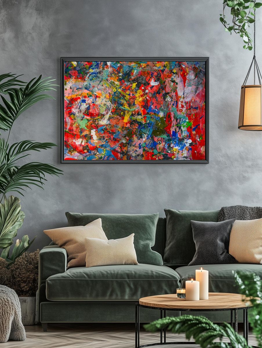 Free bold abstract painting background. — room view 4