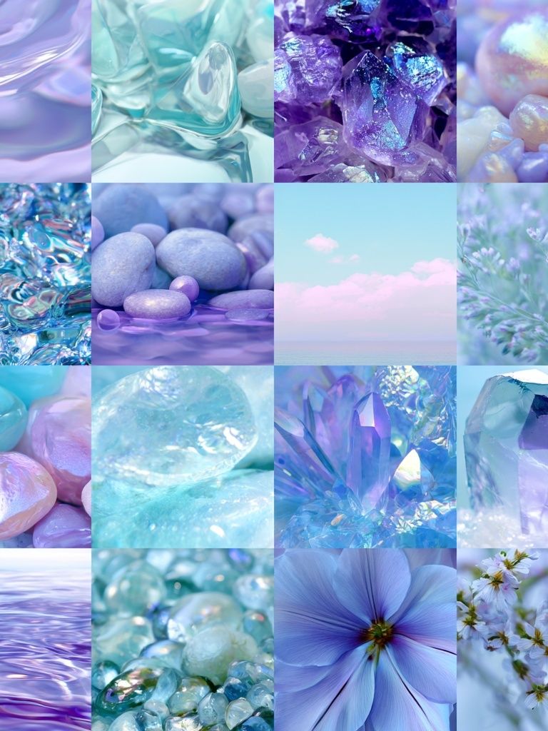 Pastel Crystal Collage Poster. poster — abstract art