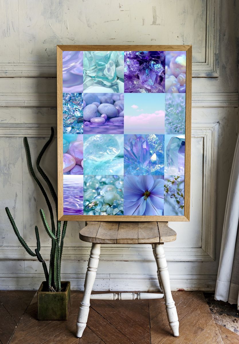 Pastel Crystal Collage Poster. room preview