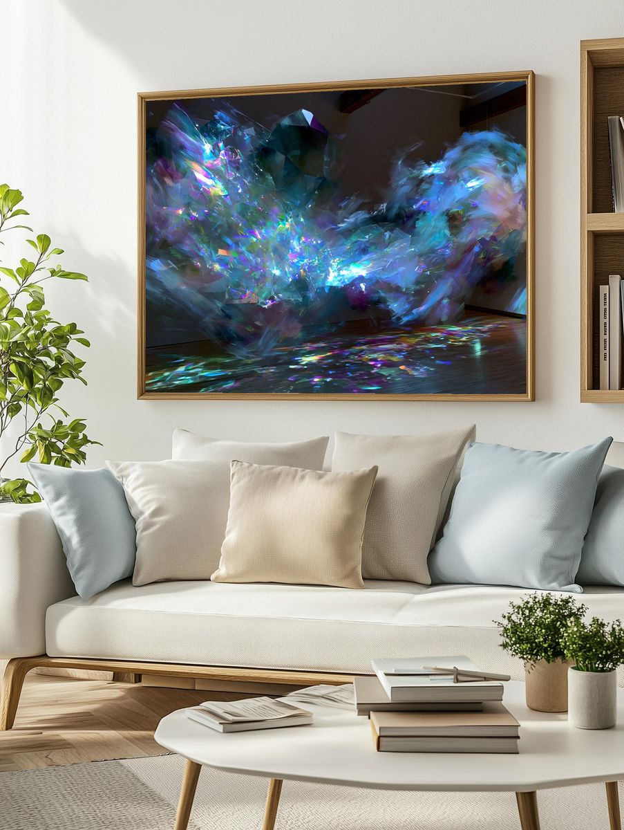 Prismatic Light Burst Abstract Poster. — room view 2