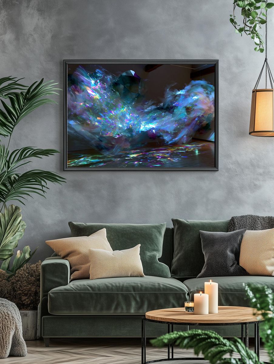 Prismatic Light Burst Abstract Poster. — room view 4