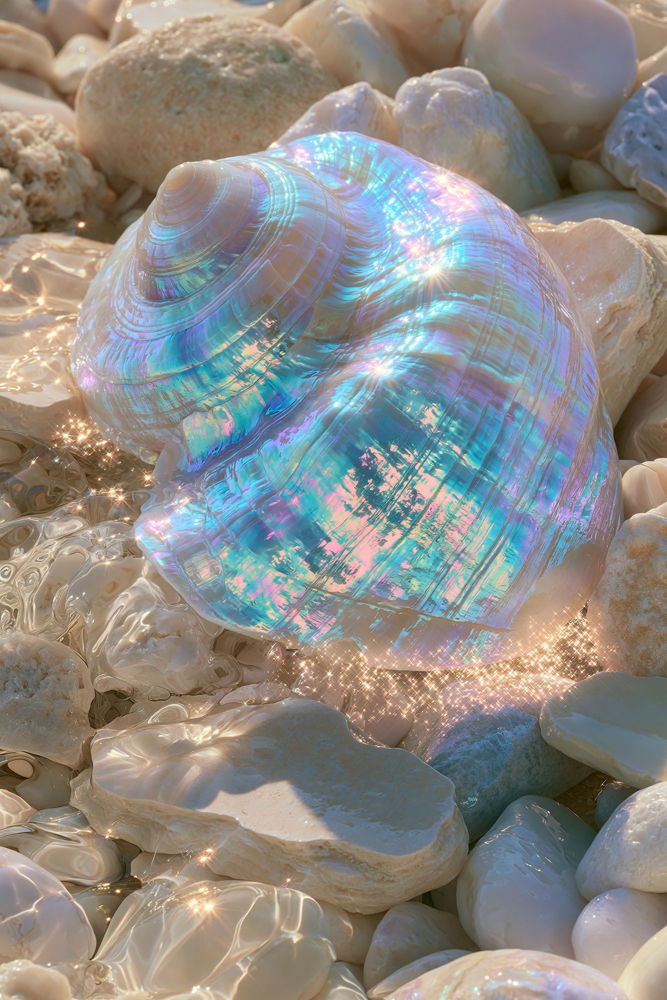Iridescent Seashell Abstract Print. poster — abstract art