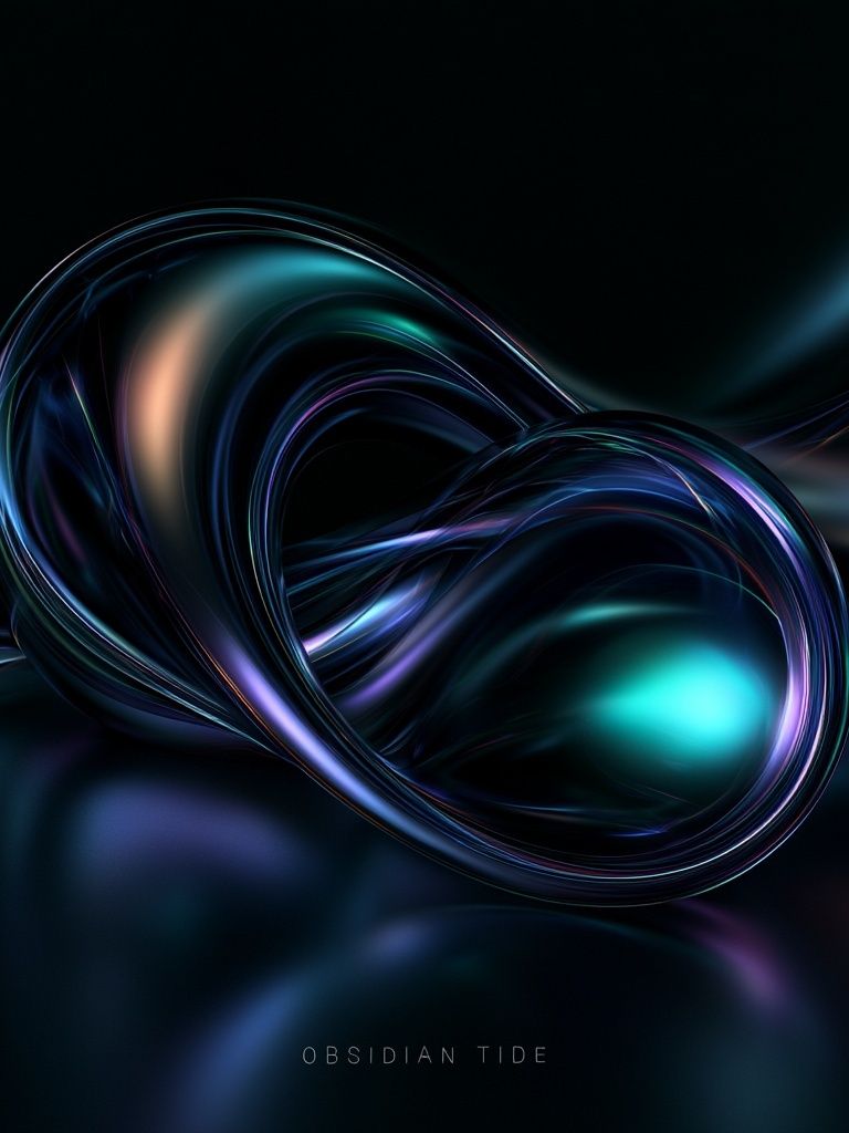 Obsidian Tide Abstract Poster. poster detail
