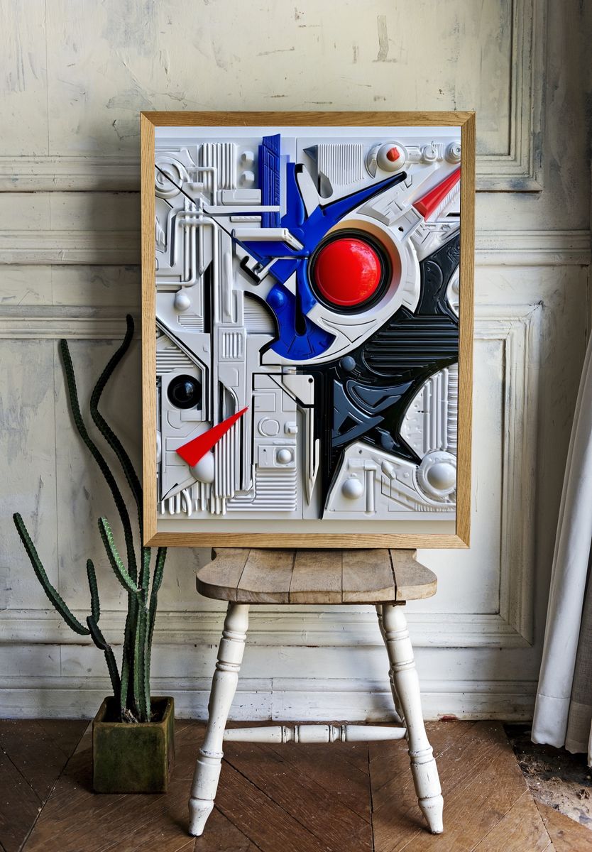 Geometric Futurist Abstract Poster. room preview