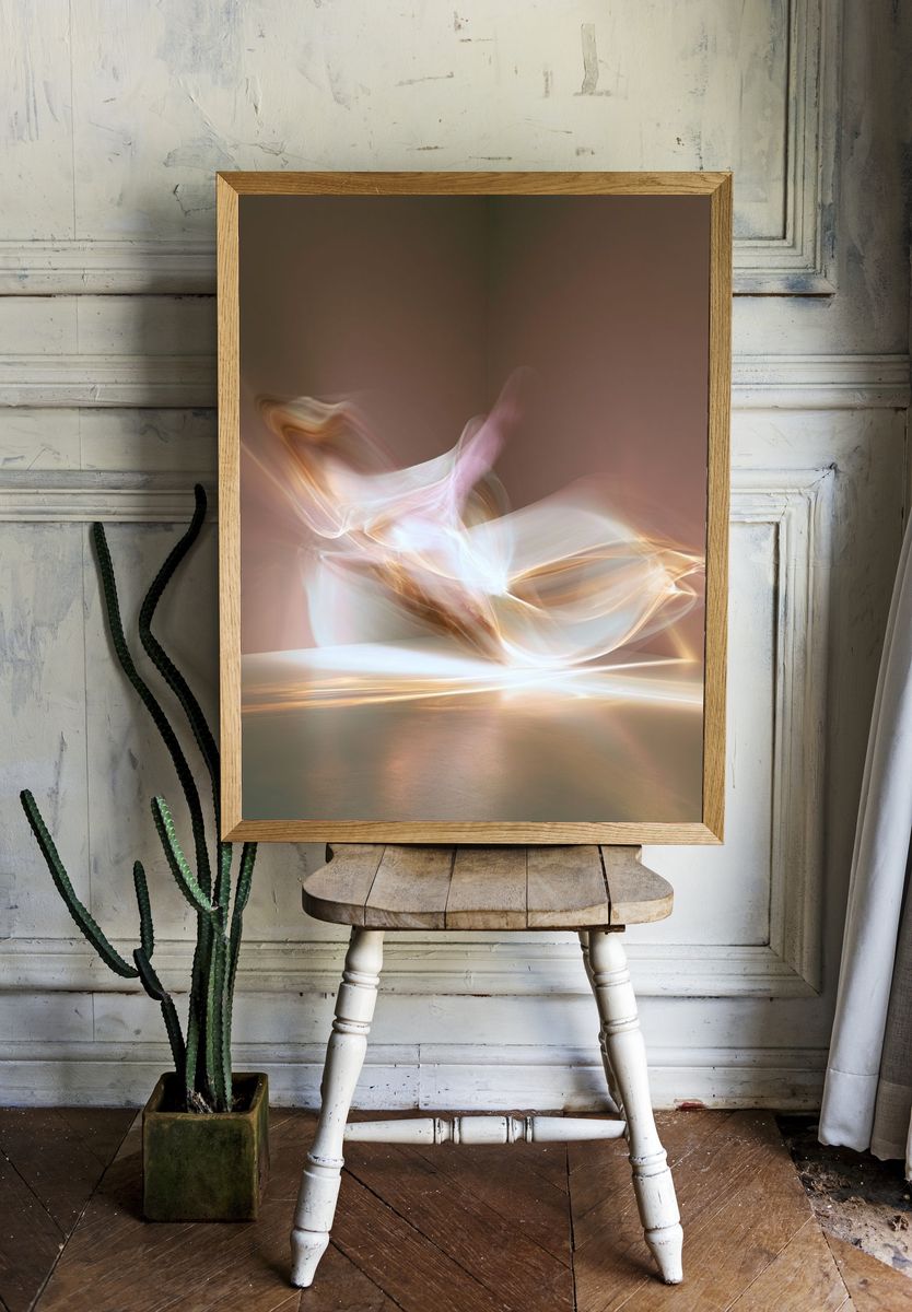 Luminous Flow Abstract Print. room preview