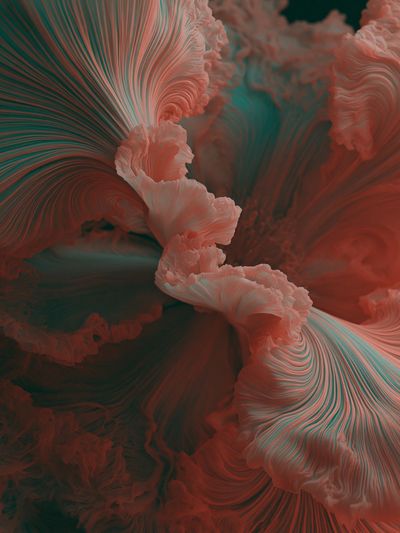 Crimson Coral Abstract Print.