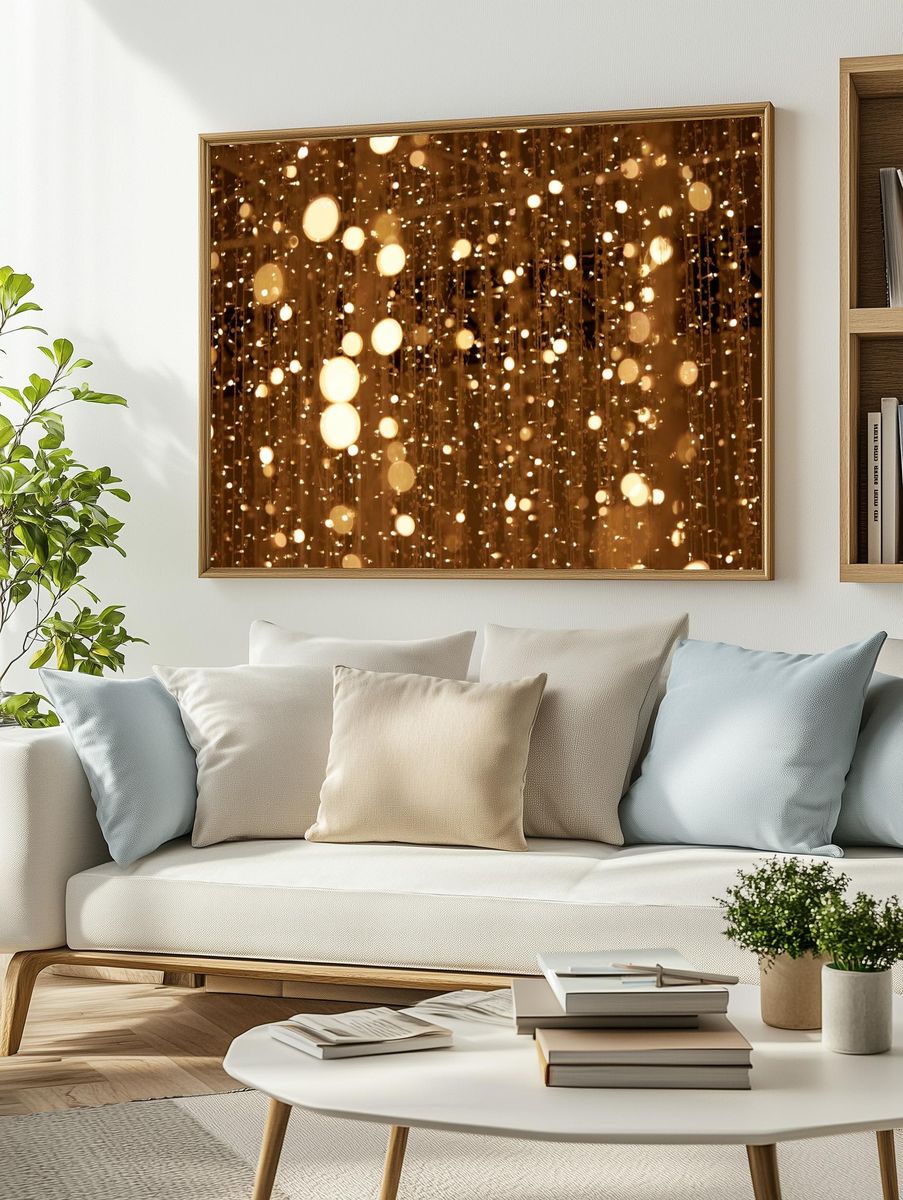 Gold glitter background, free public. — room view 2