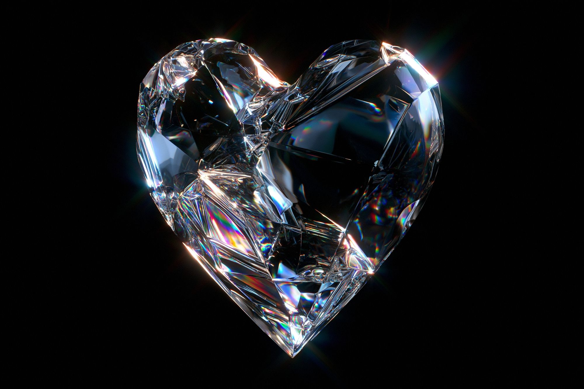 Crystal Heart Abstract Print. poster — abstract art