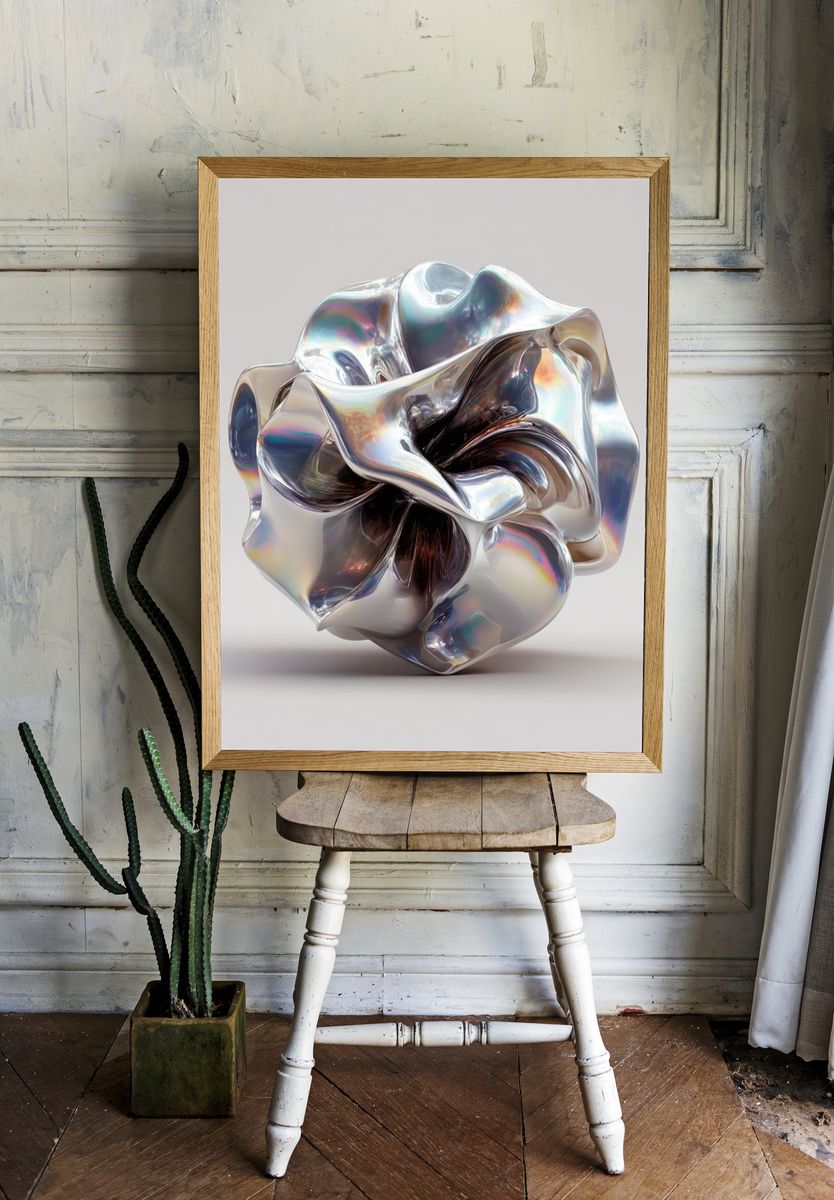 Iridescent Abstract Sculpture Poster. — room view 1