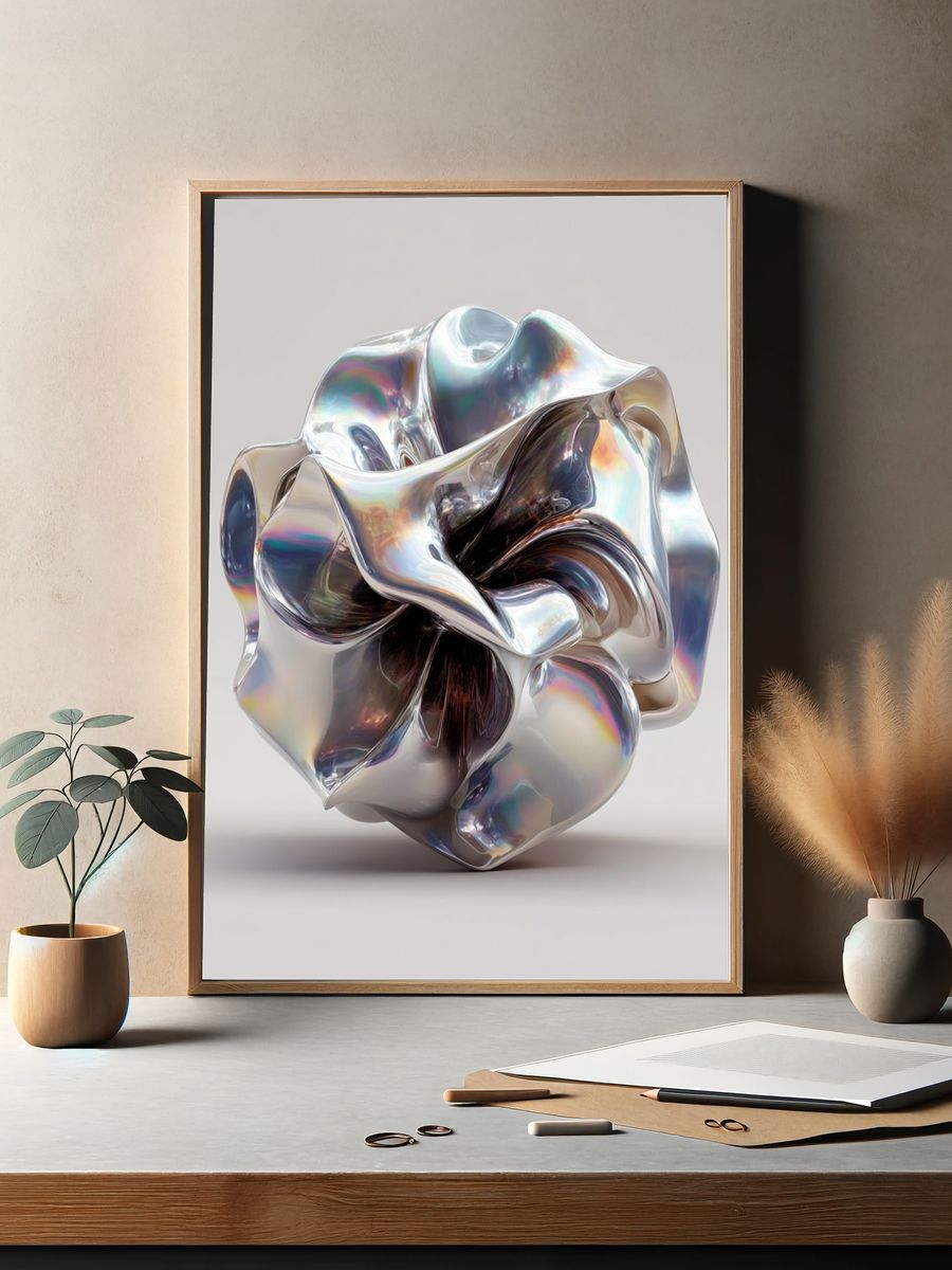 Iridescent Abstract Sculpture Poster. — room view 2