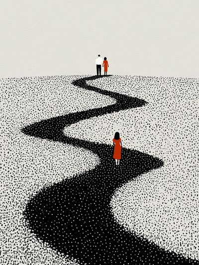 Winding Path Minimalist Print.
