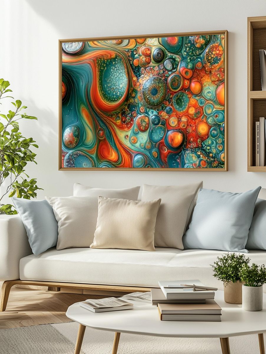 Organic Fluid Abstract Poster. — room view 2