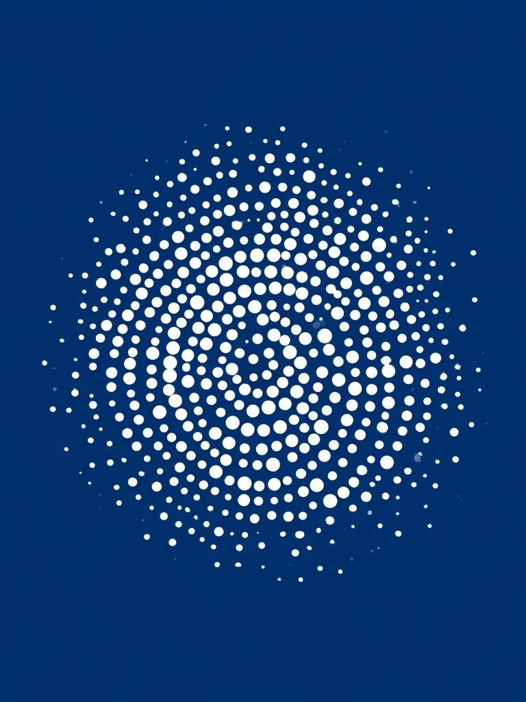 Blue Dot Spiral Abstract Poster. poster — abstract art