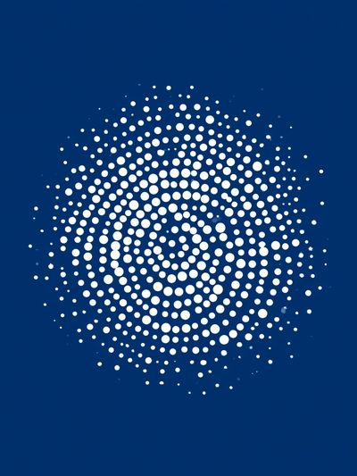 Blue Dot Spiral Abstract Poster.