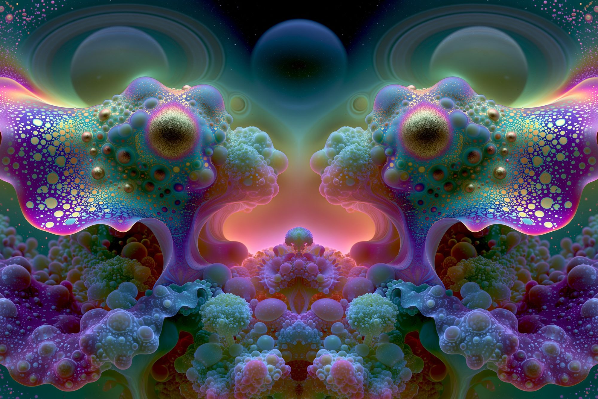 Cosmic Fractal Bloom Poster. poster — abstract art