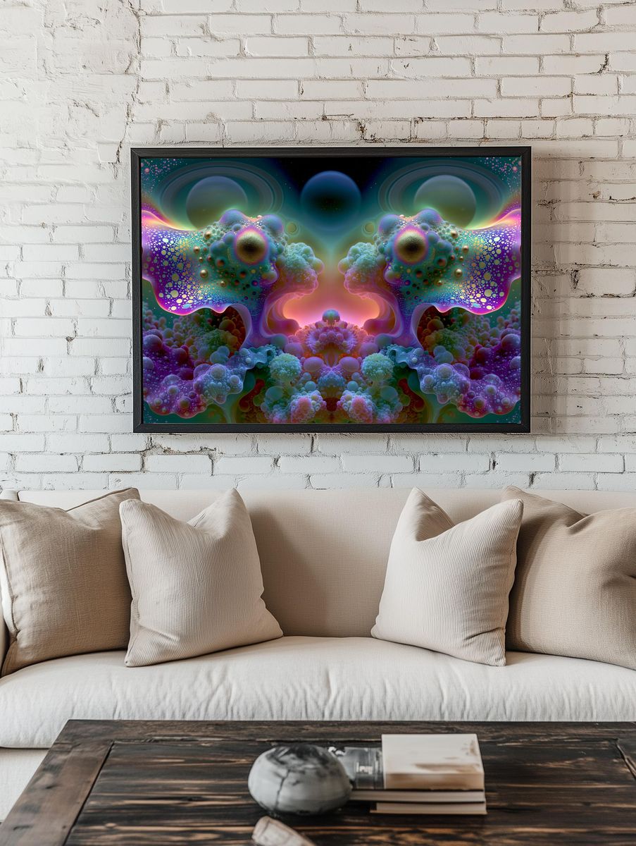 Cosmic Fractal Bloom Poster. — room view 1