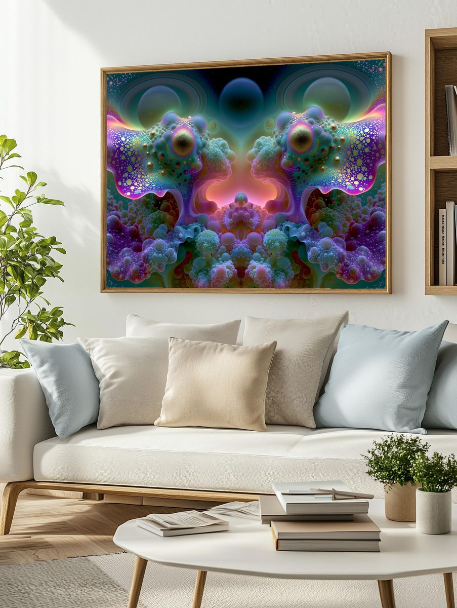 Cosmic Fractal Bloom Poster. — room view 2