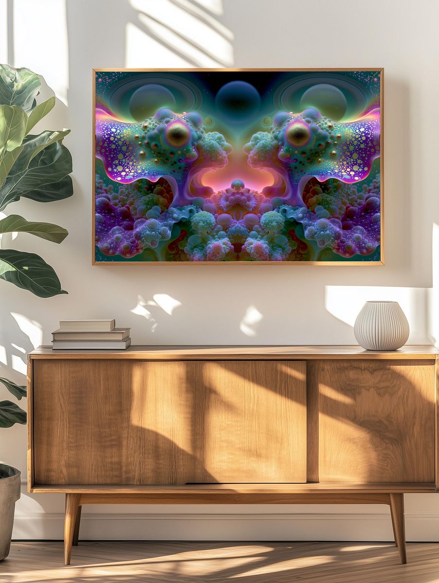 Cosmic Fractal Bloom Poster. — room view 3