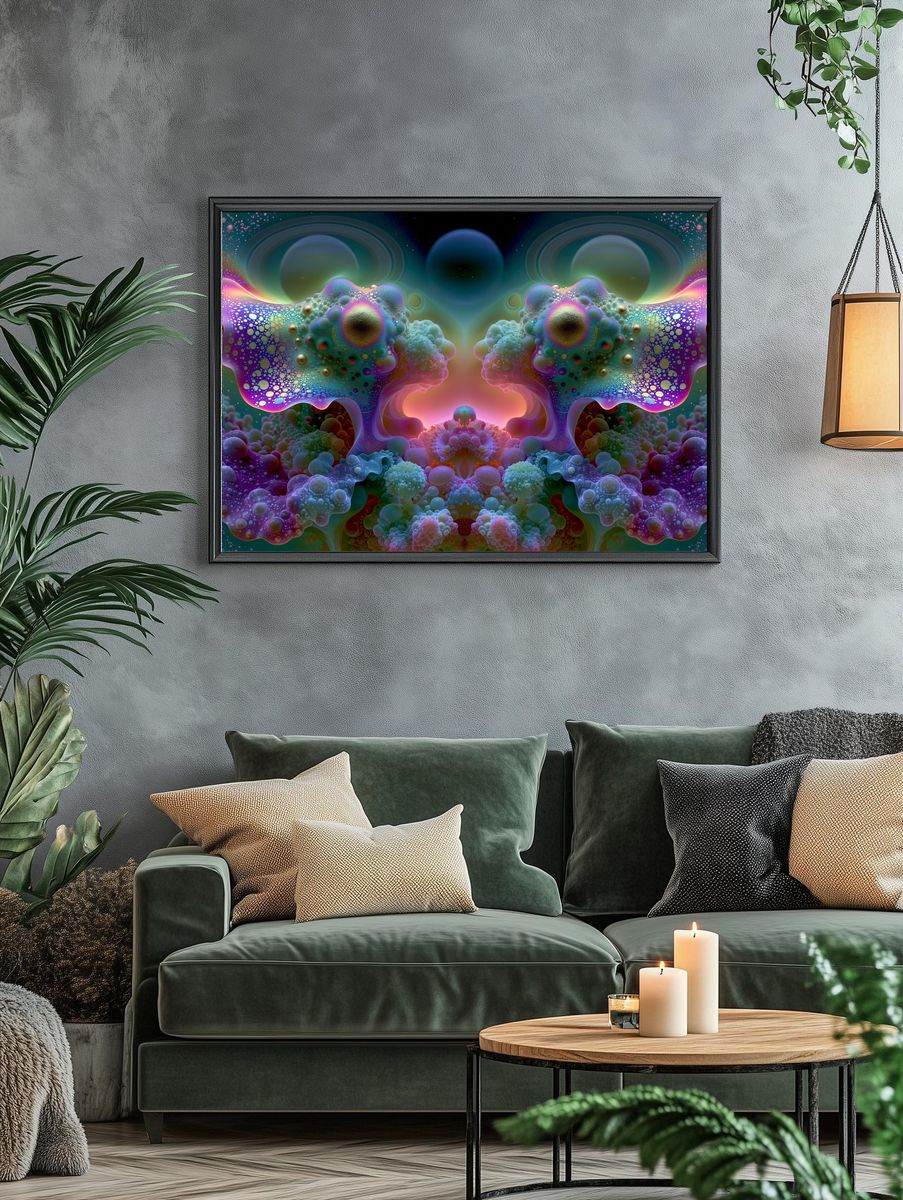 Cosmic Fractal Bloom Poster. — room view 4