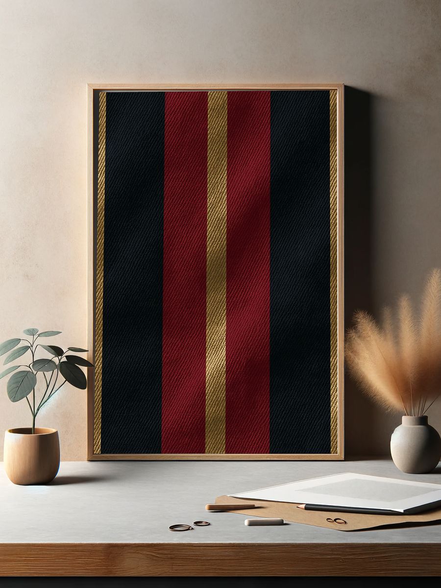Red and Black Stripes Abstract Print. — room view 2