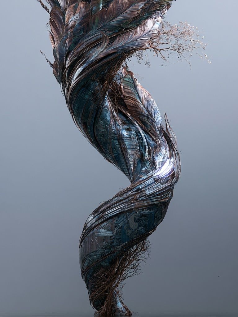 Twisted Metallic Form Abstract Poster. poster — abstract art