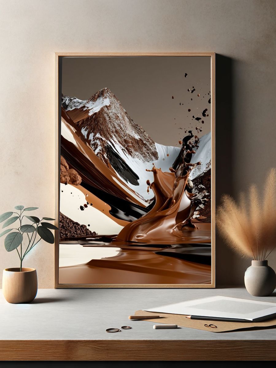 Chocolate Mountain Abstract Print. — room view 2