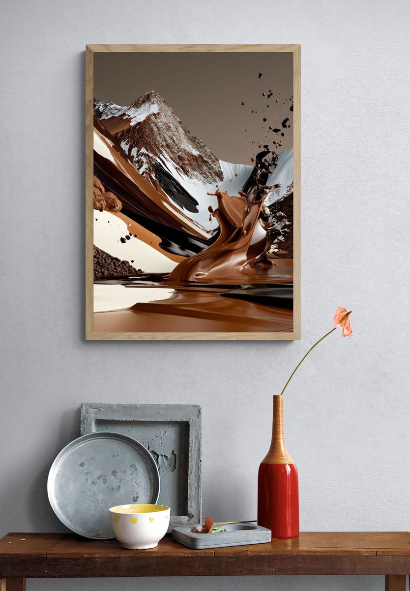 Chocolate Mountain Abstract Print. — room view 3