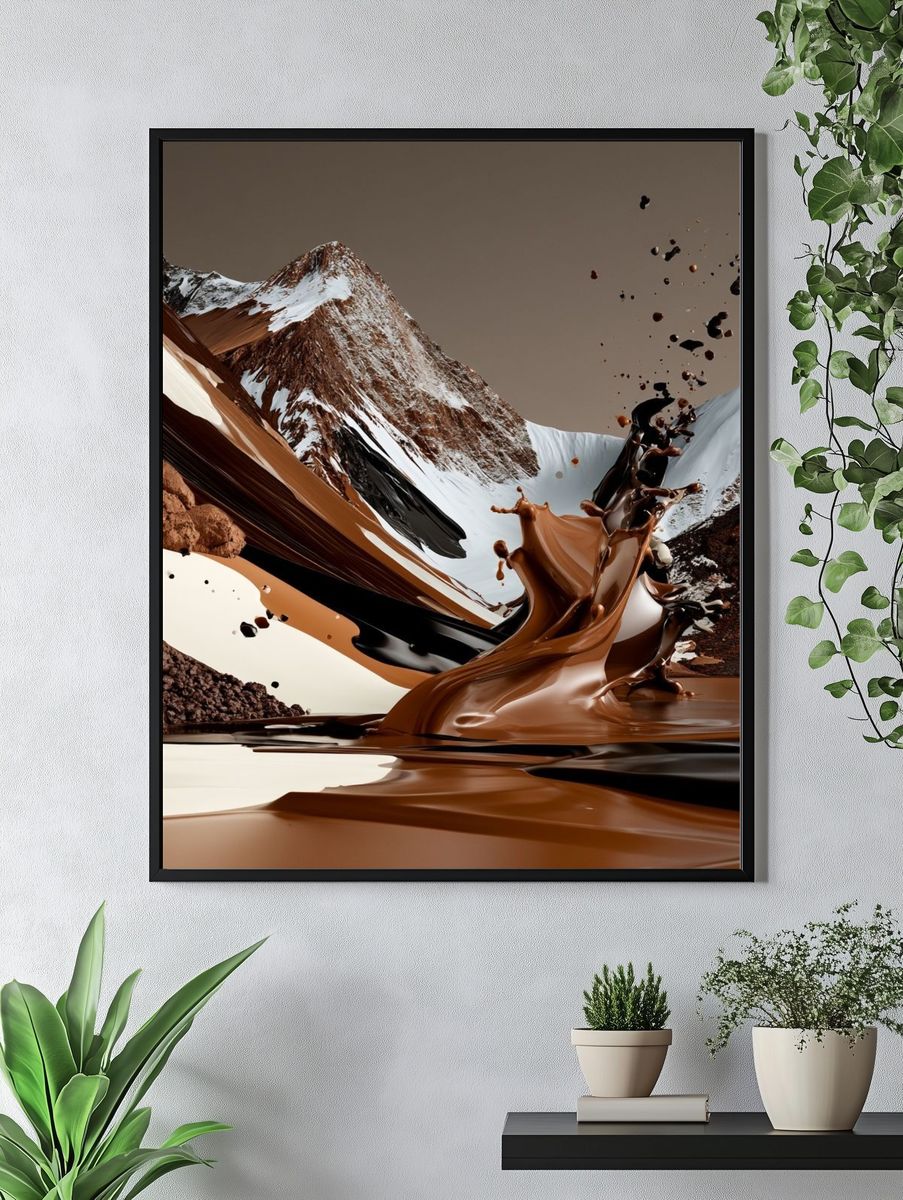 Chocolate Mountain Abstract Print. — room view 4