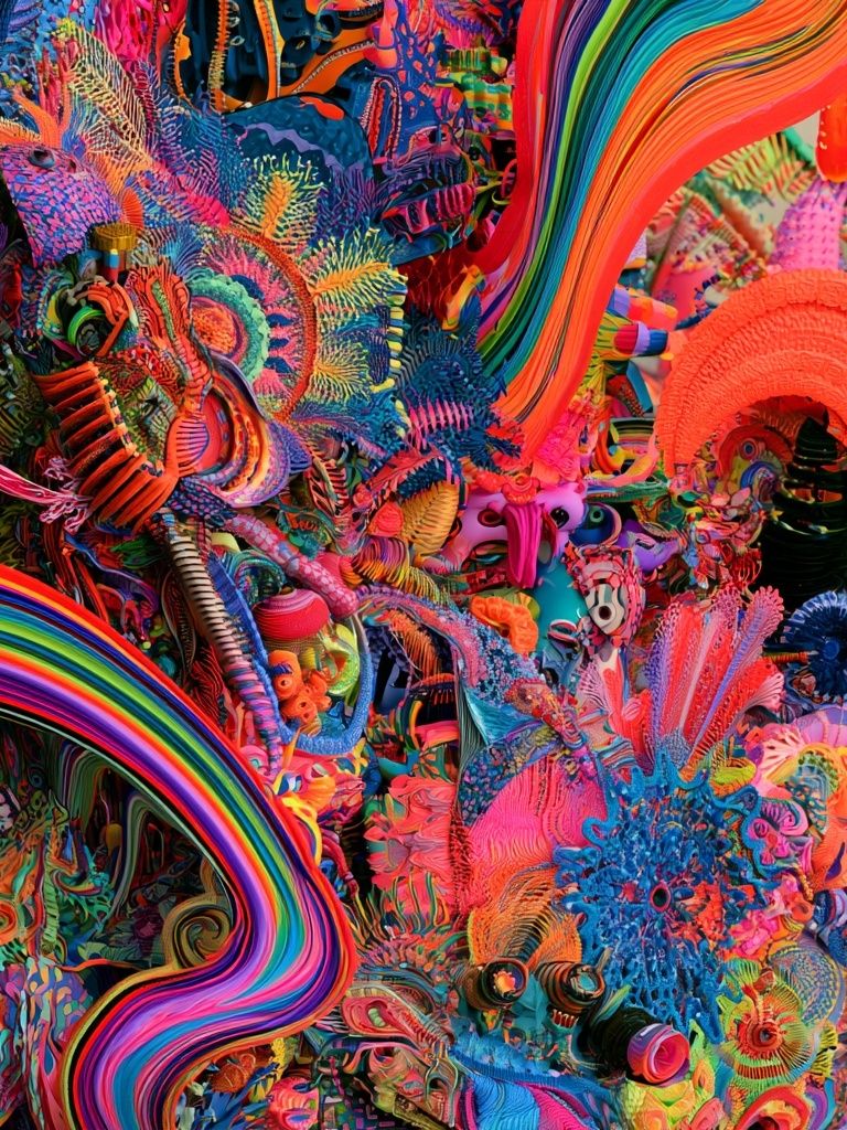 Neon Kaleidoscope Abstract Poster. poster — abstract art