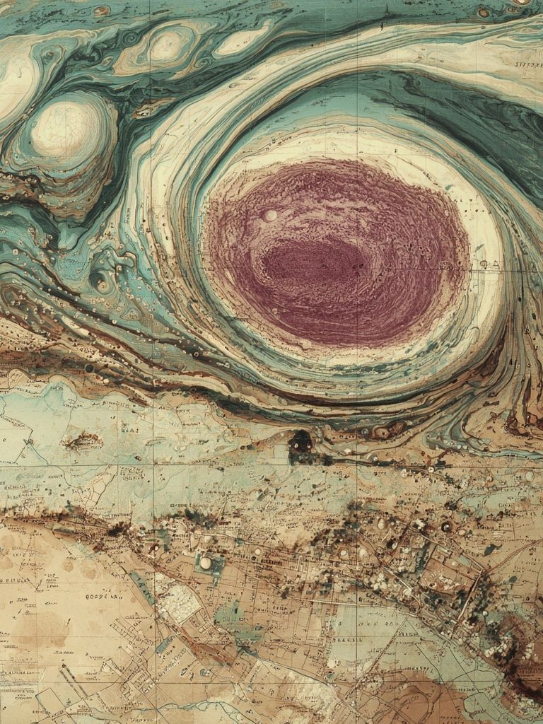 Jupiter Storm Vintage Print. poster detail