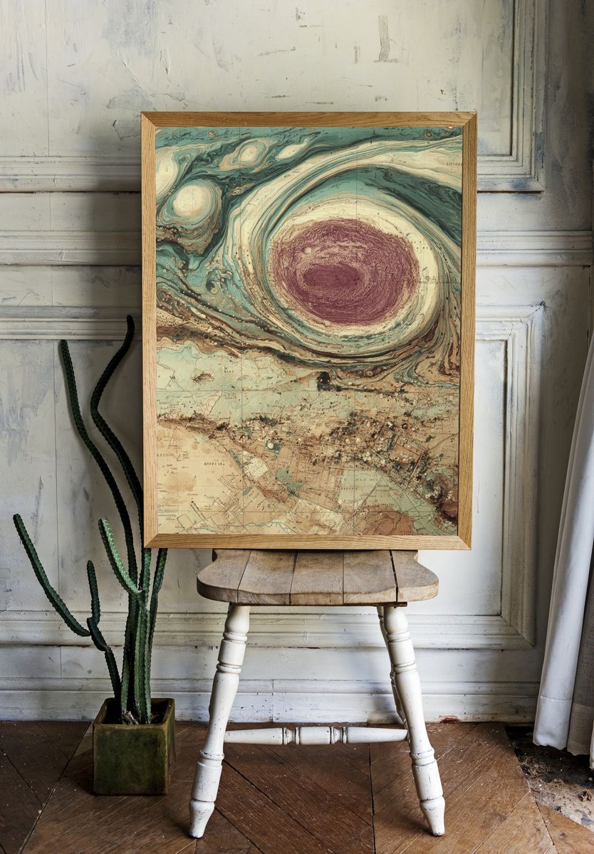 Jupiter Storm Vintage Print. — room view 1