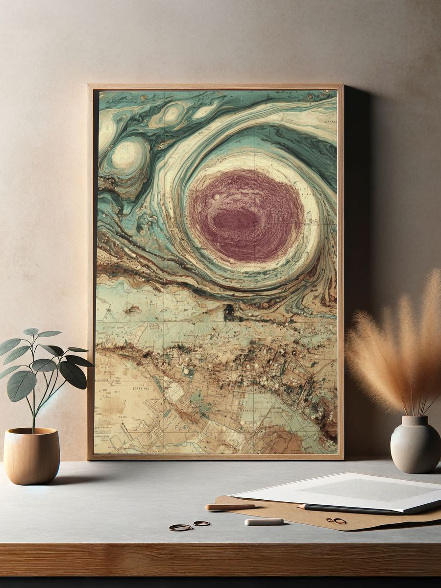 Jupiter Storm Vintage Print. — room view 2