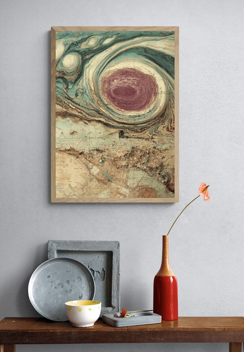 Jupiter Storm Vintage Print. — room view 3