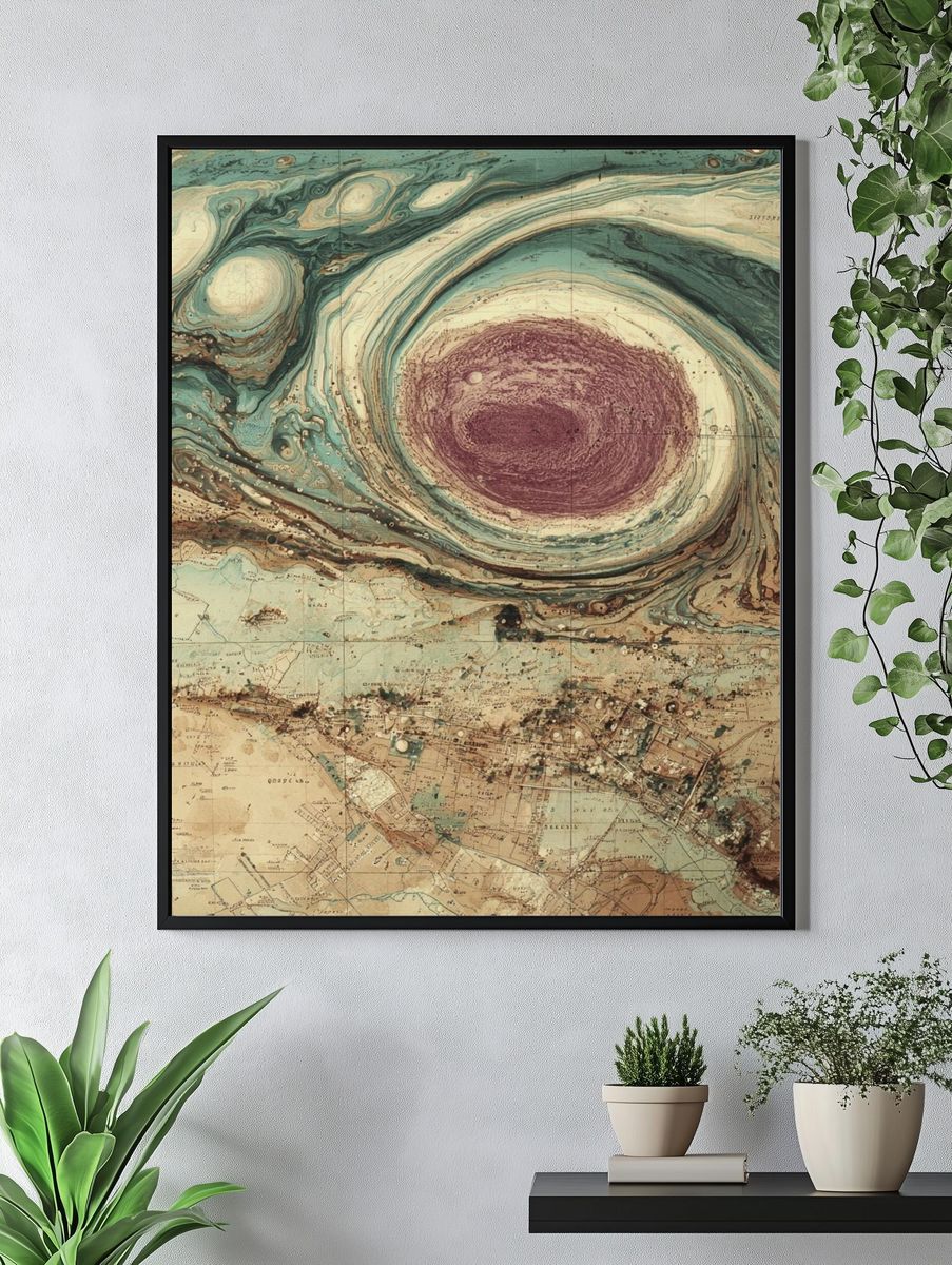 Jupiter Storm Vintage Print. — room view 4