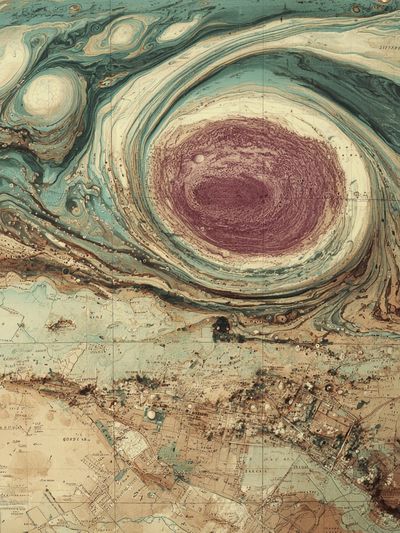 Jupiter Storm Vintage Print. poster