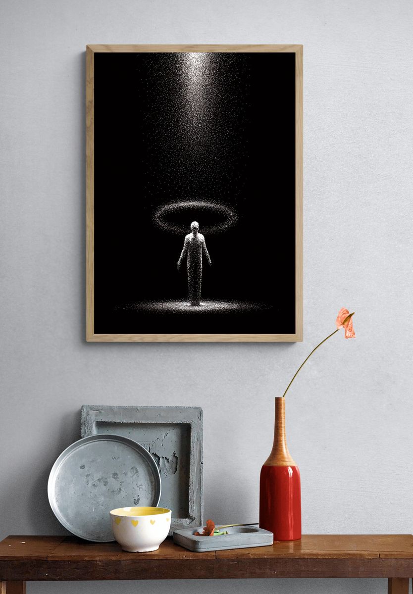Cosmic Figure Abstract Print. — room view 3