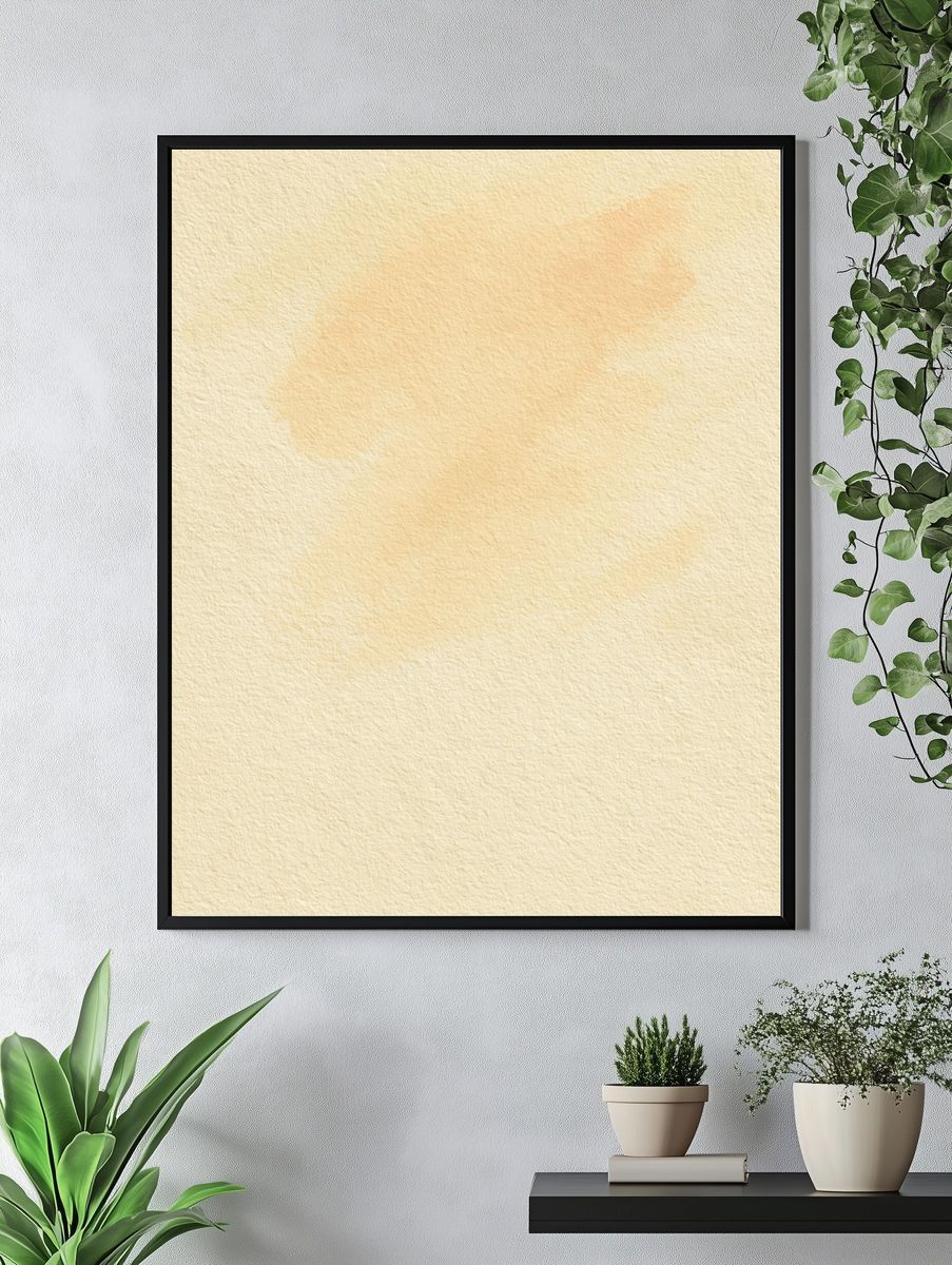 Soft Peach Wash Abstract Print. — room view 4