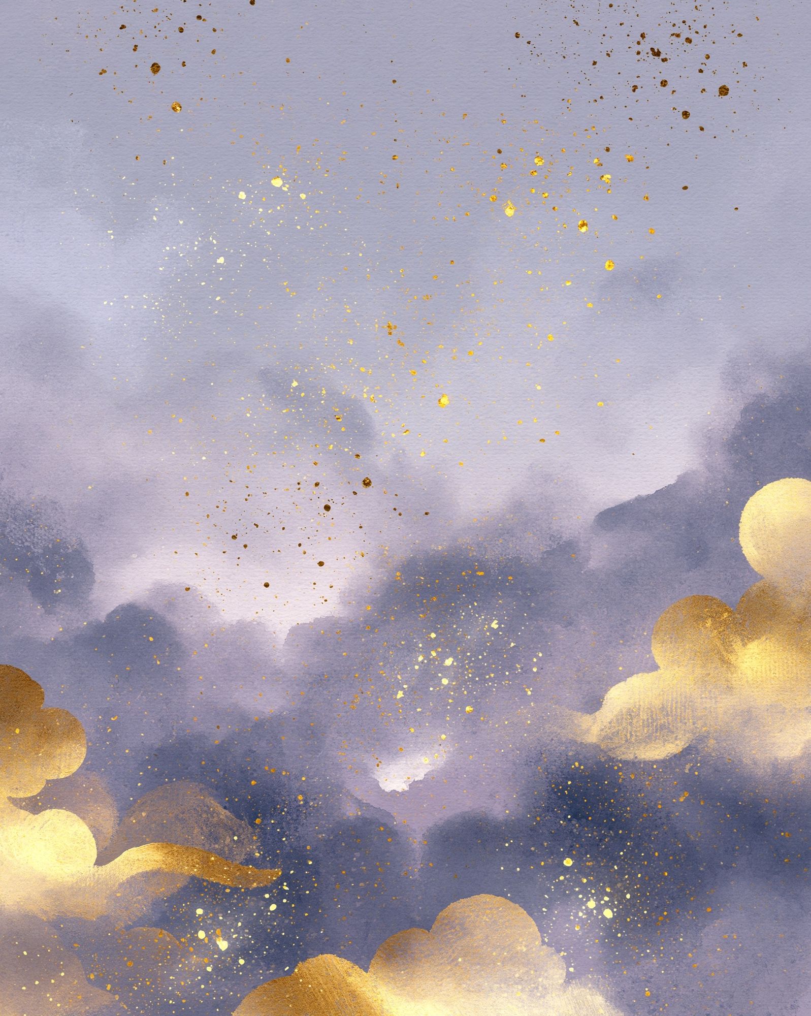 Golden Cloudscape Abstract Print. poster detail