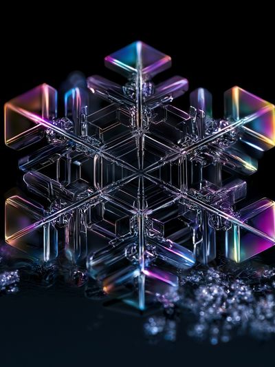 Prismatic Crystal Snowflake Poster.