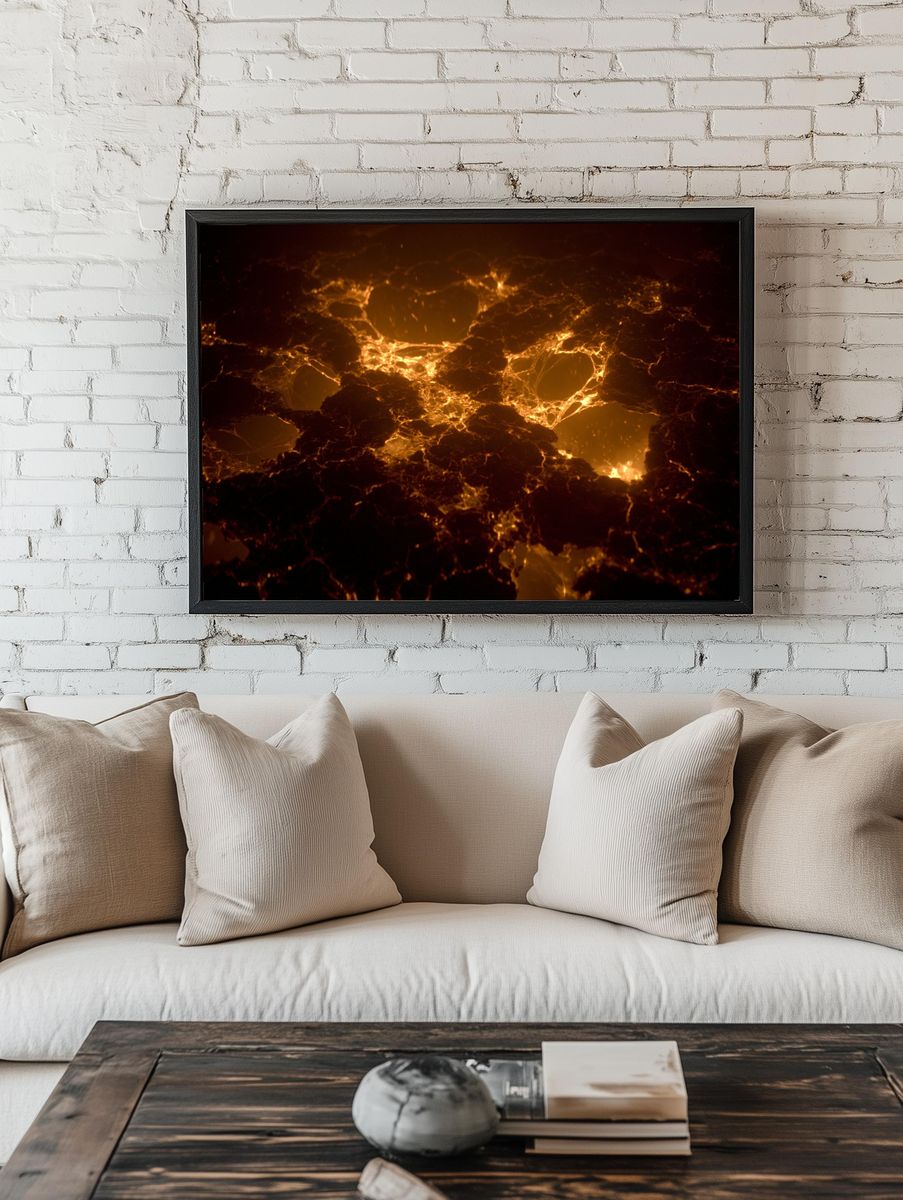 Molten Lava Glow Abstract Poster. room preview